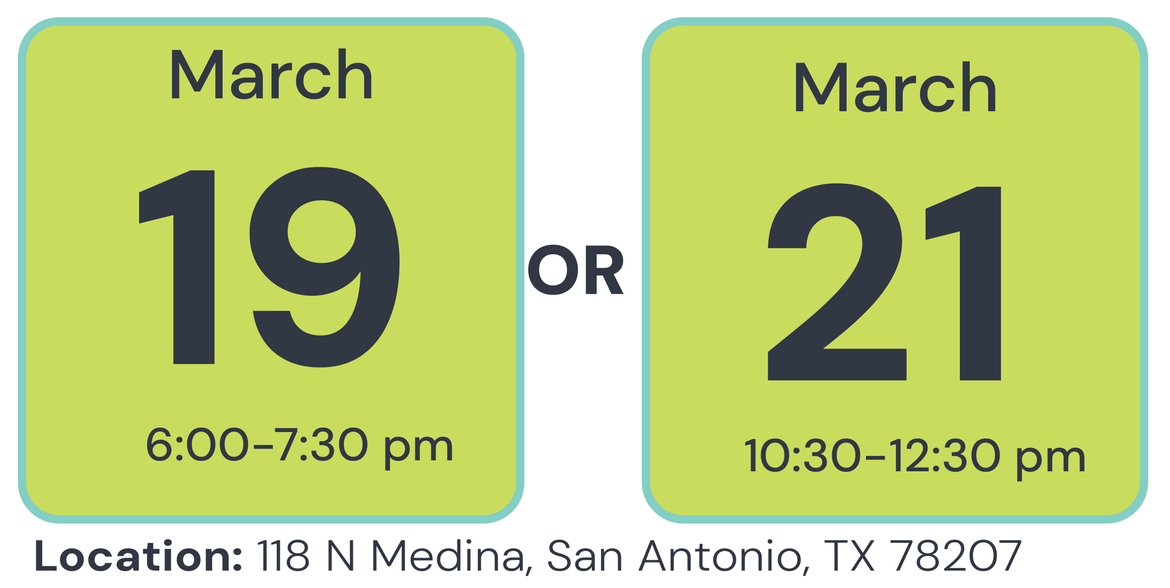 engagement dates March 19th and March 21st 